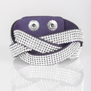 Braided Blue Sued Snap Bracelet